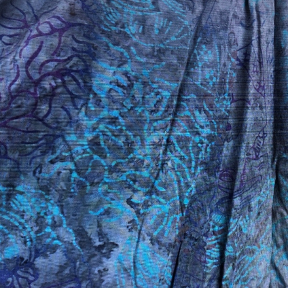 Flowy Teal & Purple Printed Maxi Skirt - Picture 3 of 4